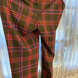 Trina Turk Danno Plaid Pants Pink and Blue Size 8 NWT